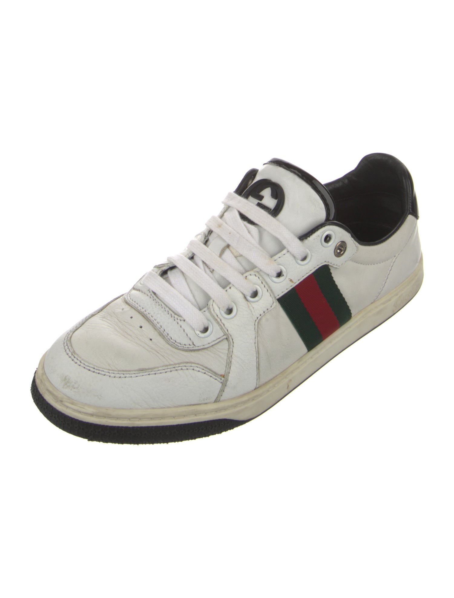 Gucci Web Accent Leather Sneakers