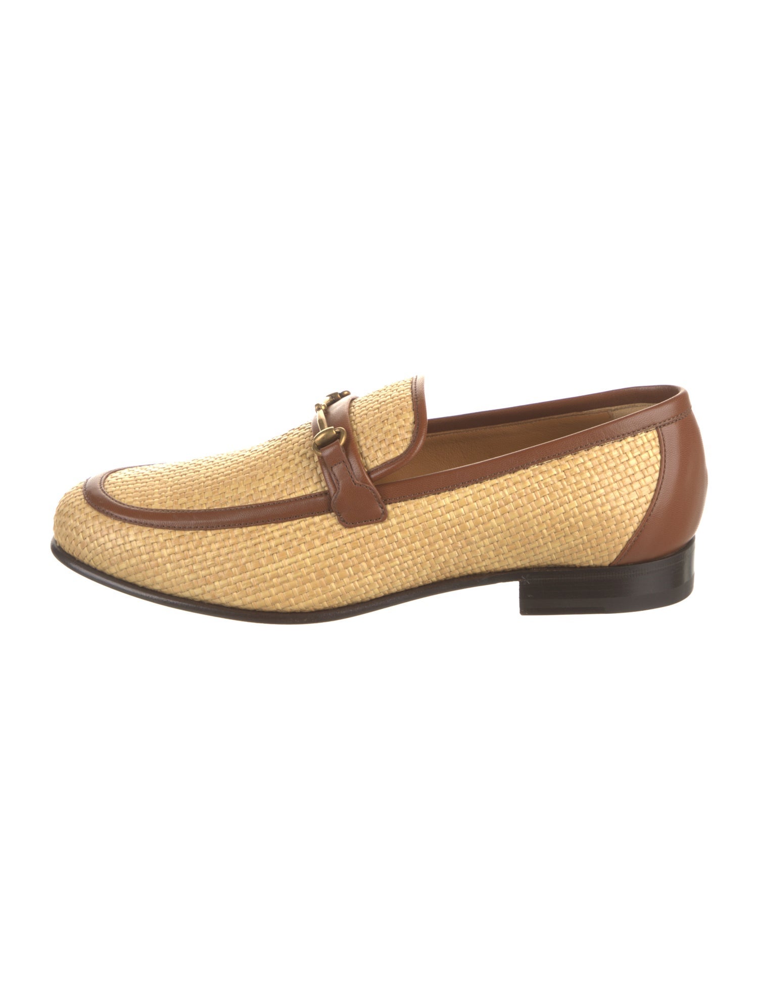 Gucci Horsebit Accent Raffia Loafers w/ Tags