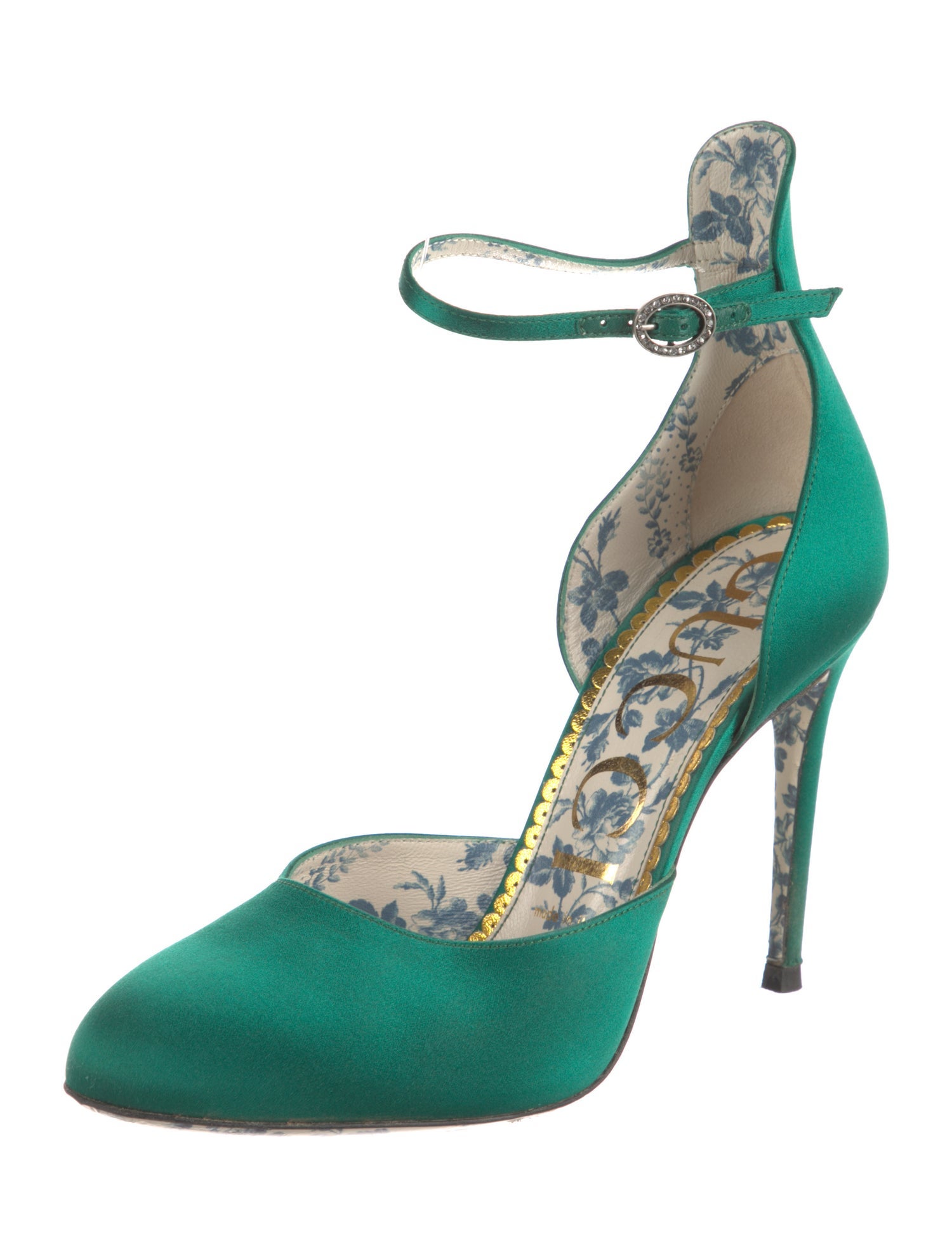 Gucci Satin Printed D'Orsay Pumps