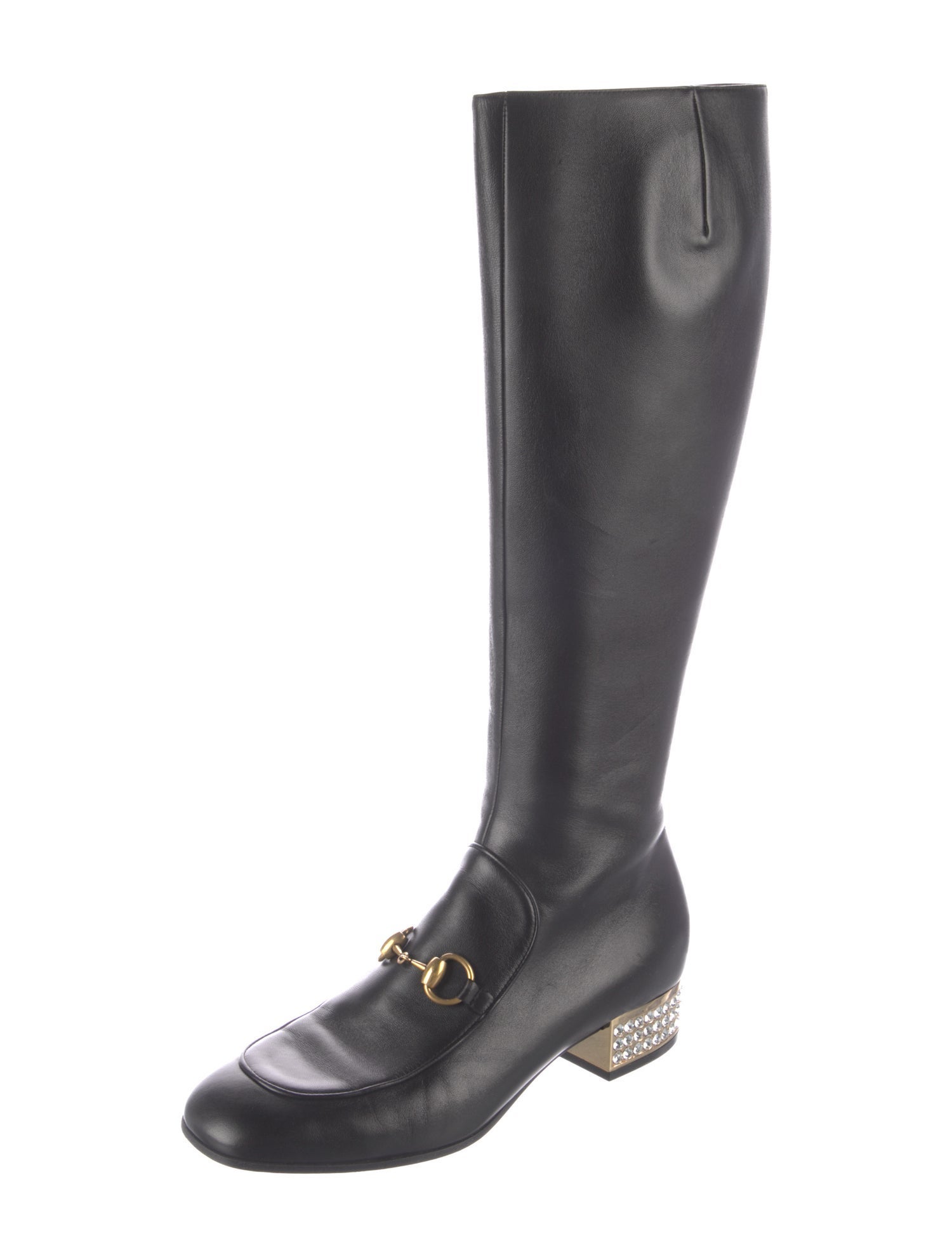 Gucci Horsebit Accent Leather Riding Boots