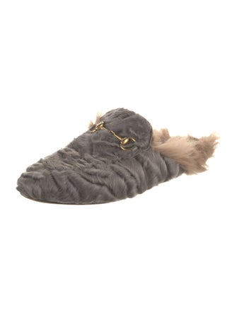Gucci Horsebit Accent Fur Mules