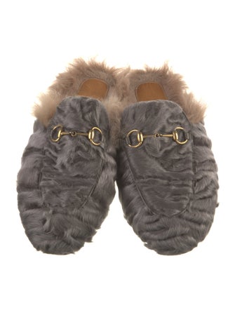 Gucci Horsebit Accent Fur Mules
