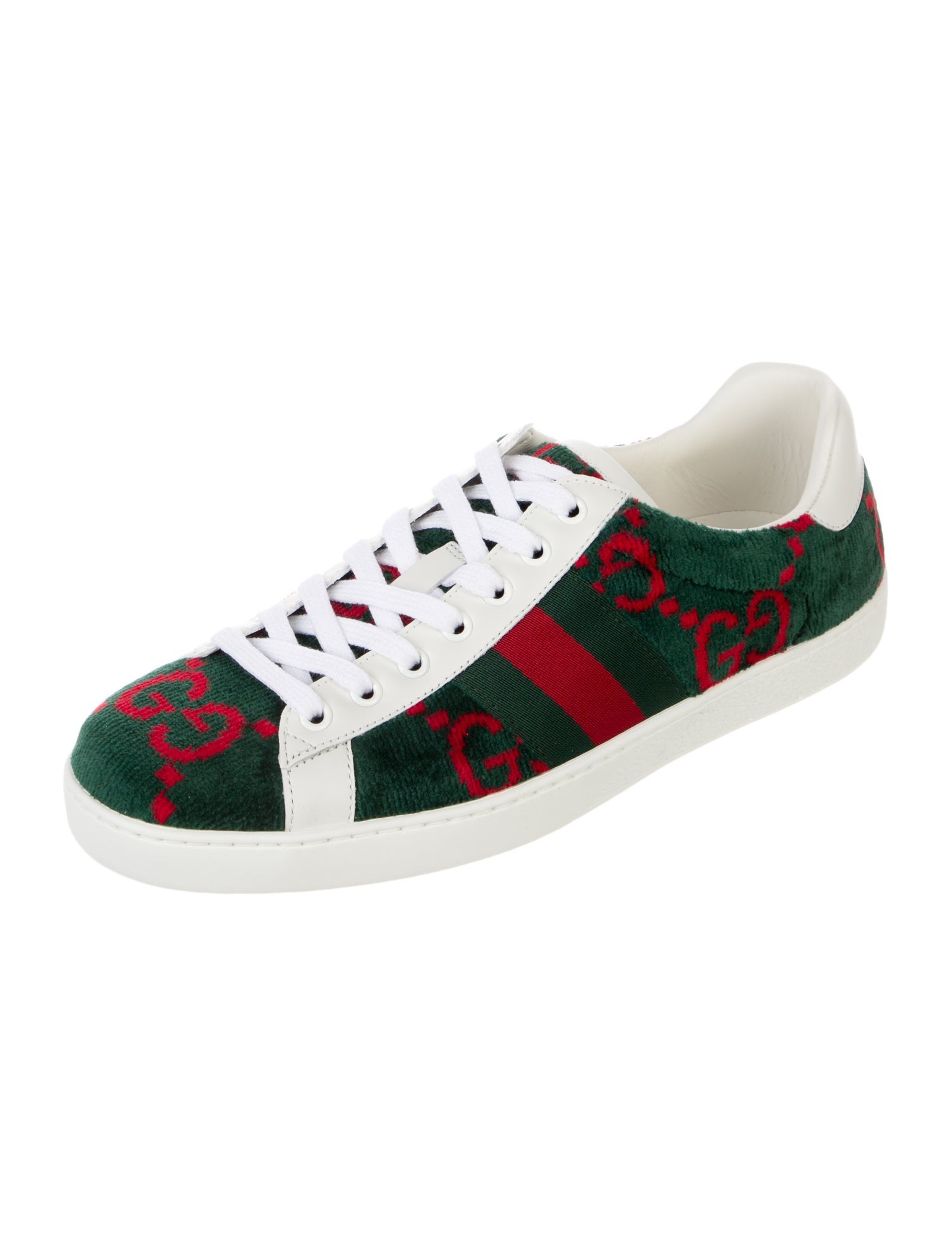 Gucci Web Accent Velvet Sneakers