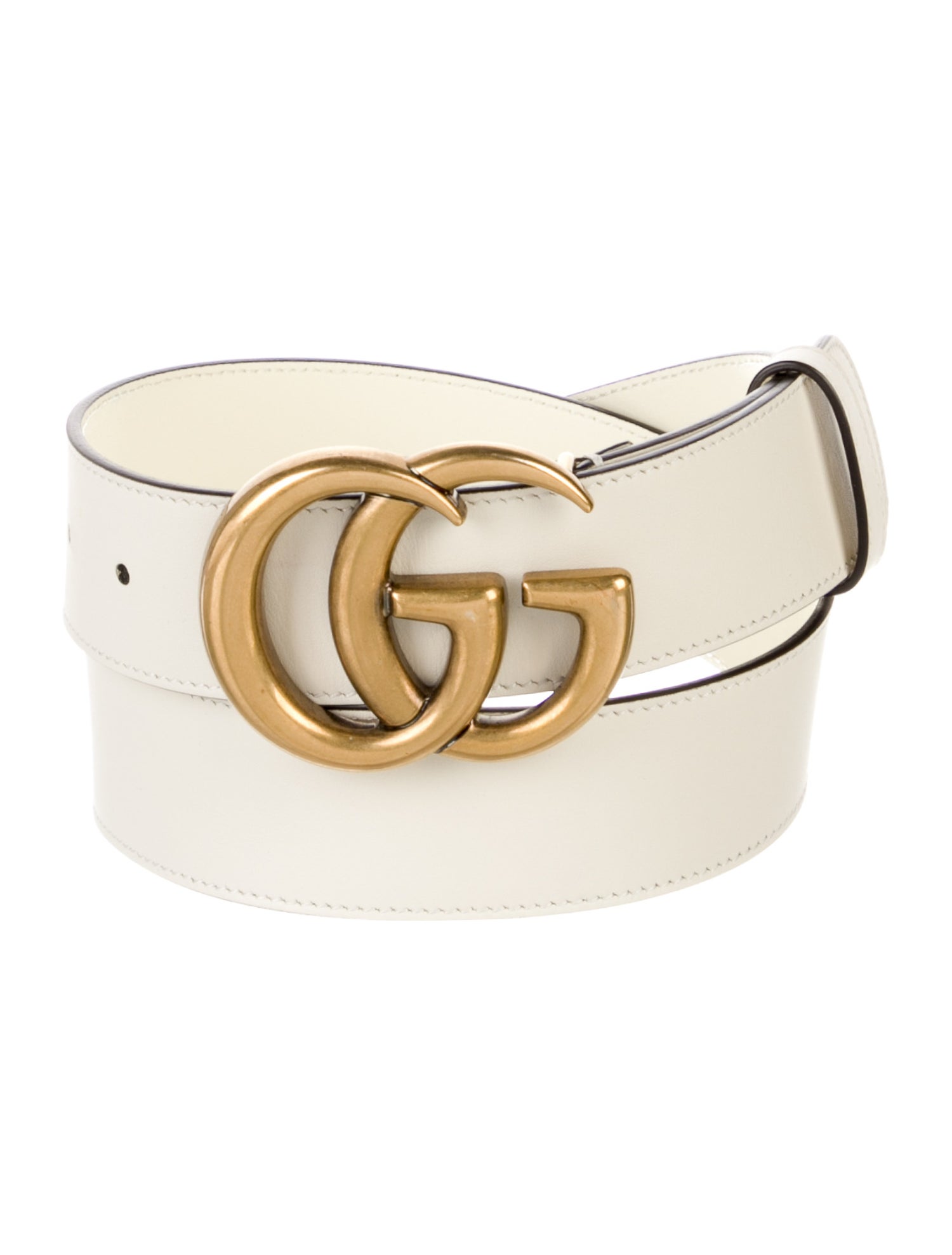 Gucci Double G Logo Leather Belt