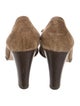 Gucci Horsebit Accent Suede Pumps