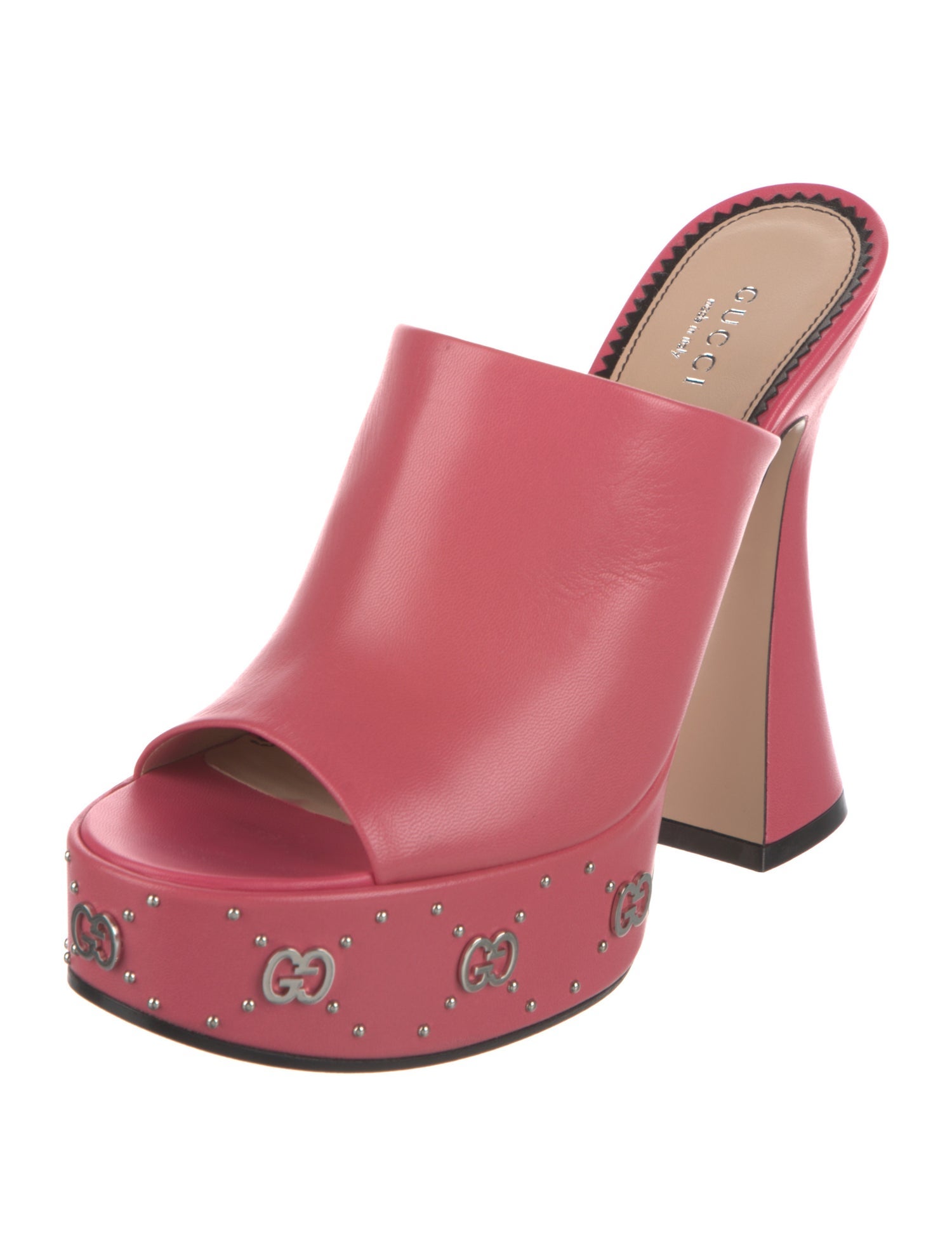 Gucci GG Logo Leather Slides