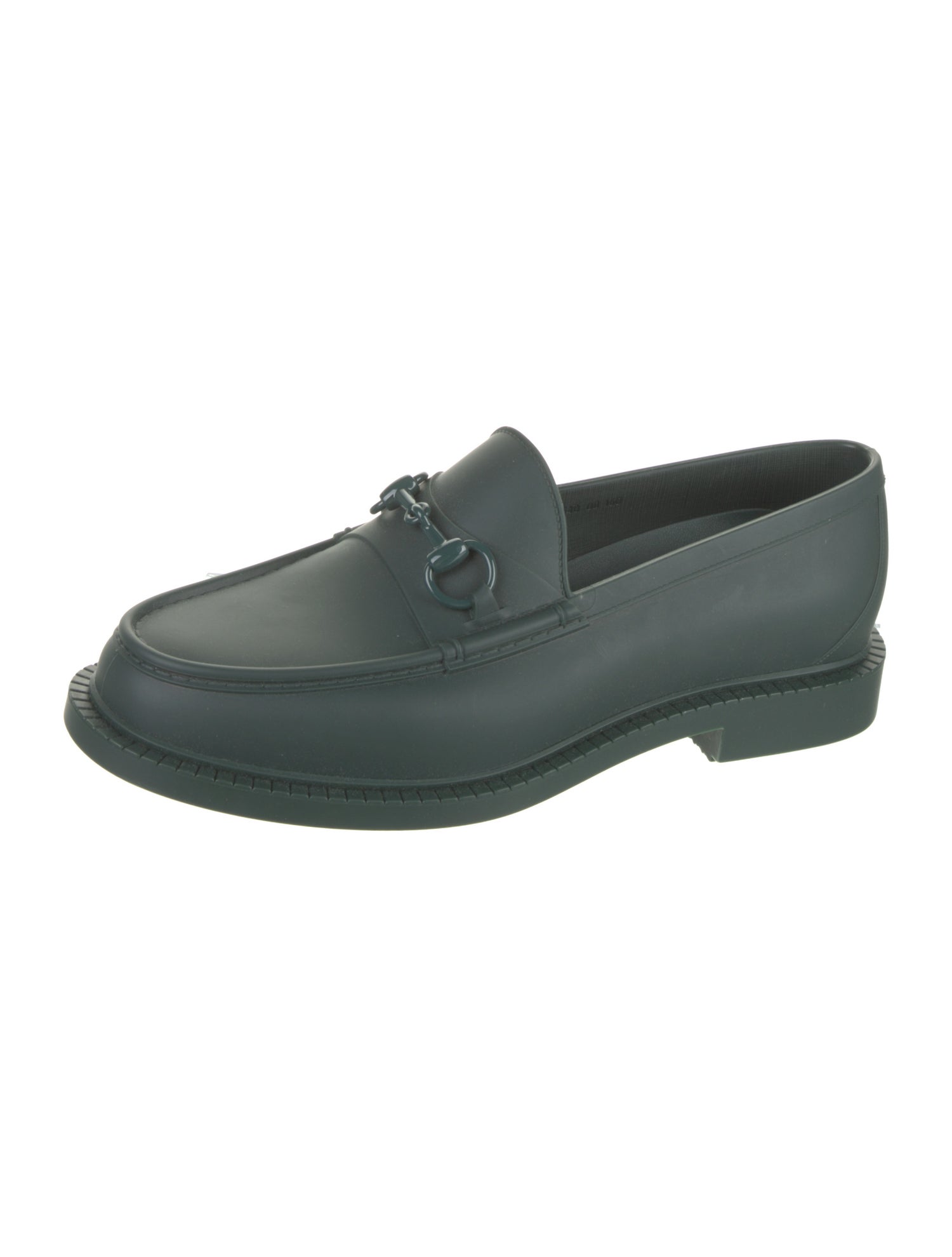 Gucci Horsebit Accent Rubber Dress Loafers