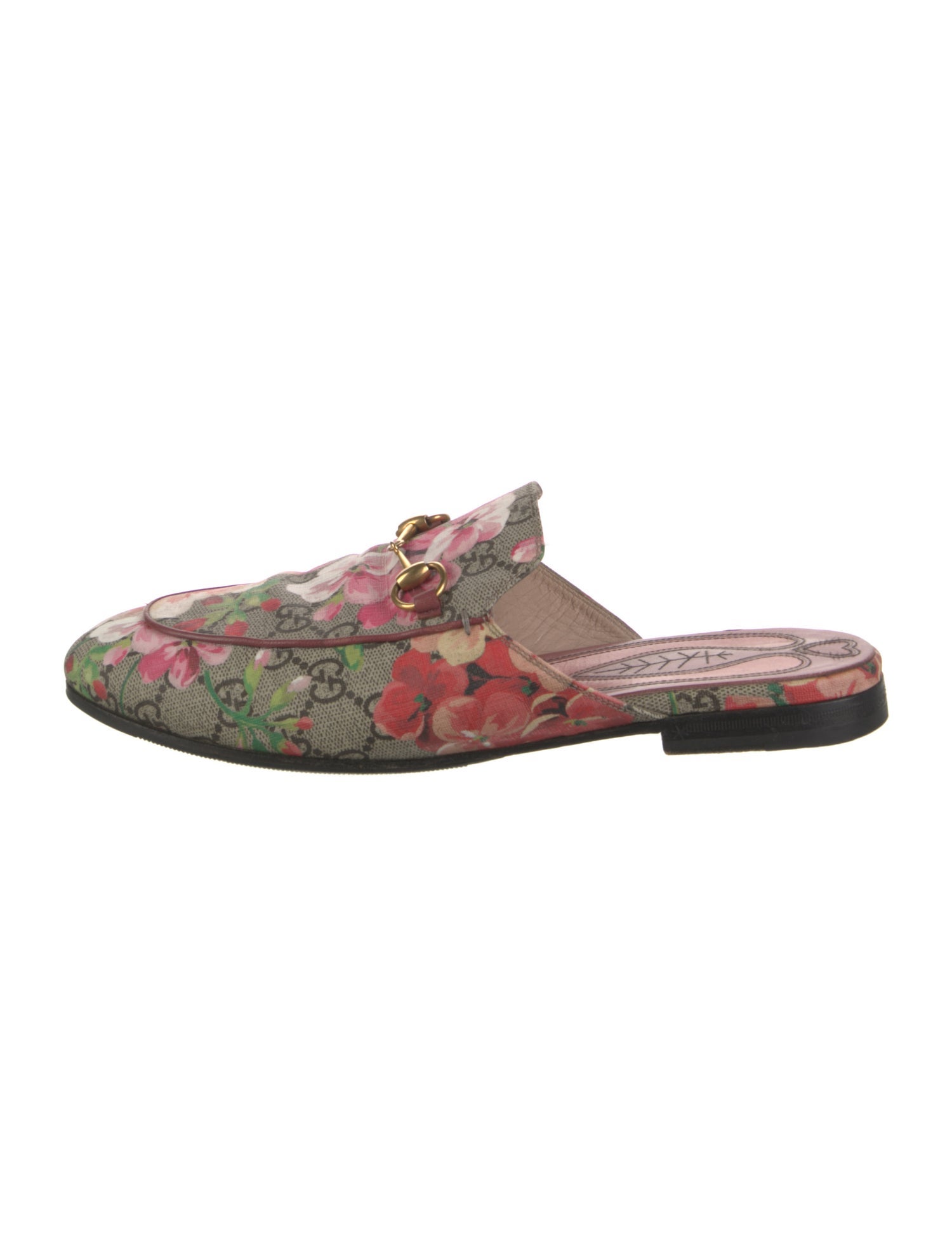 Gucci Horsebit Accent Floral Print Mules