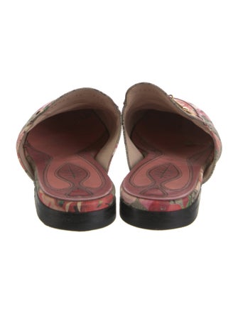 Gucci Horsebit Accent Floral Print Mules