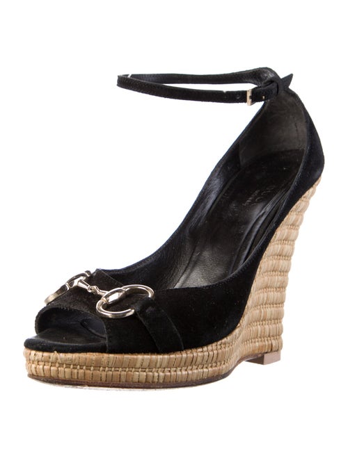 Gucci Horsebit Accent Suede D'Orsay Pumps