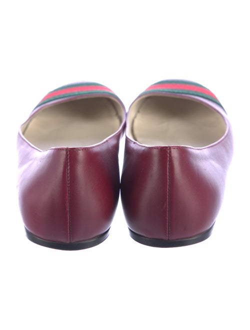 Gucci Web Accent Leather Ballet Flats