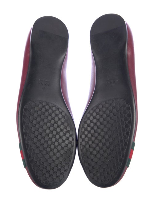 Gucci Web Accent Leather Ballet Flats