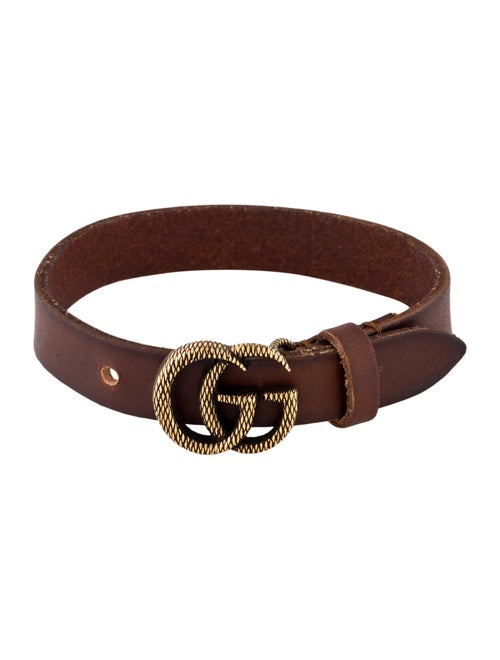 Gucci Double G Leather Wrap Bracelet