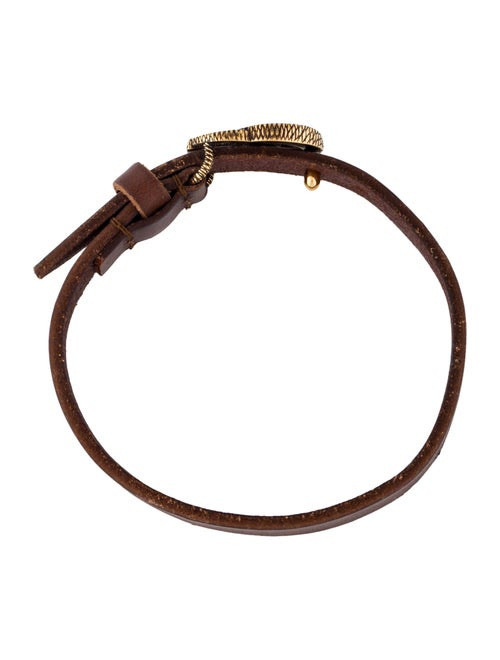 Gucci Double G Leather Wrap Bracelet