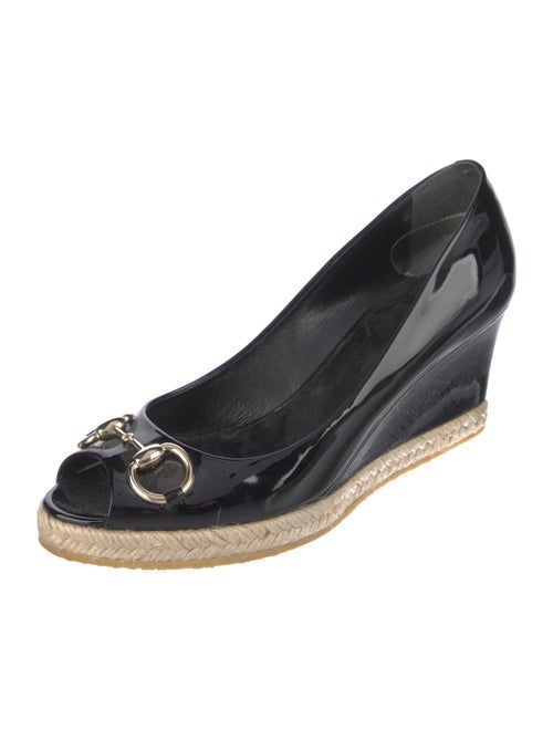 Gucci Horsebit Accent Patent Leather Pumps