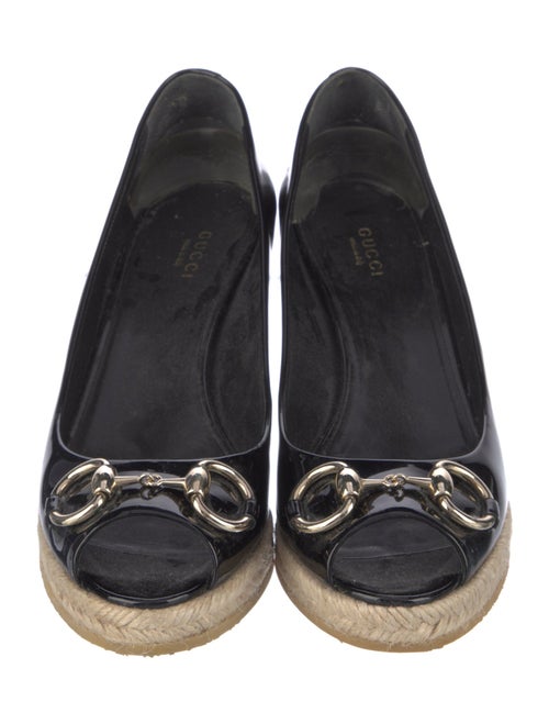 Gucci Horsebit Accent Patent Leather Pumps