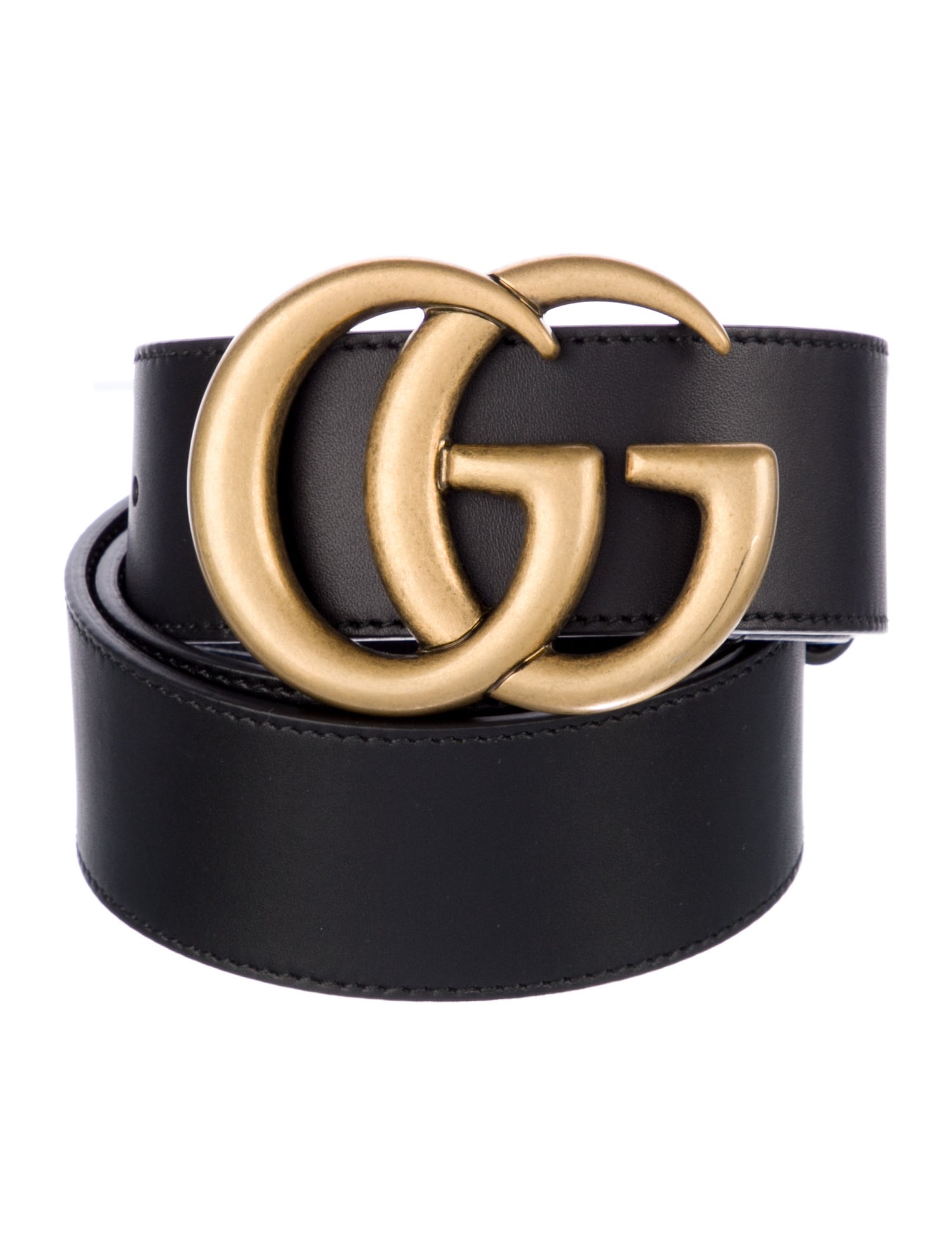 Gucci Double G Logo Leather Belt