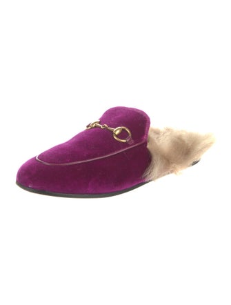 Gucci Horsebit Accent Velvet Mules