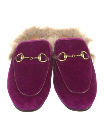 Gucci Horsebit Accent Velvet Mules