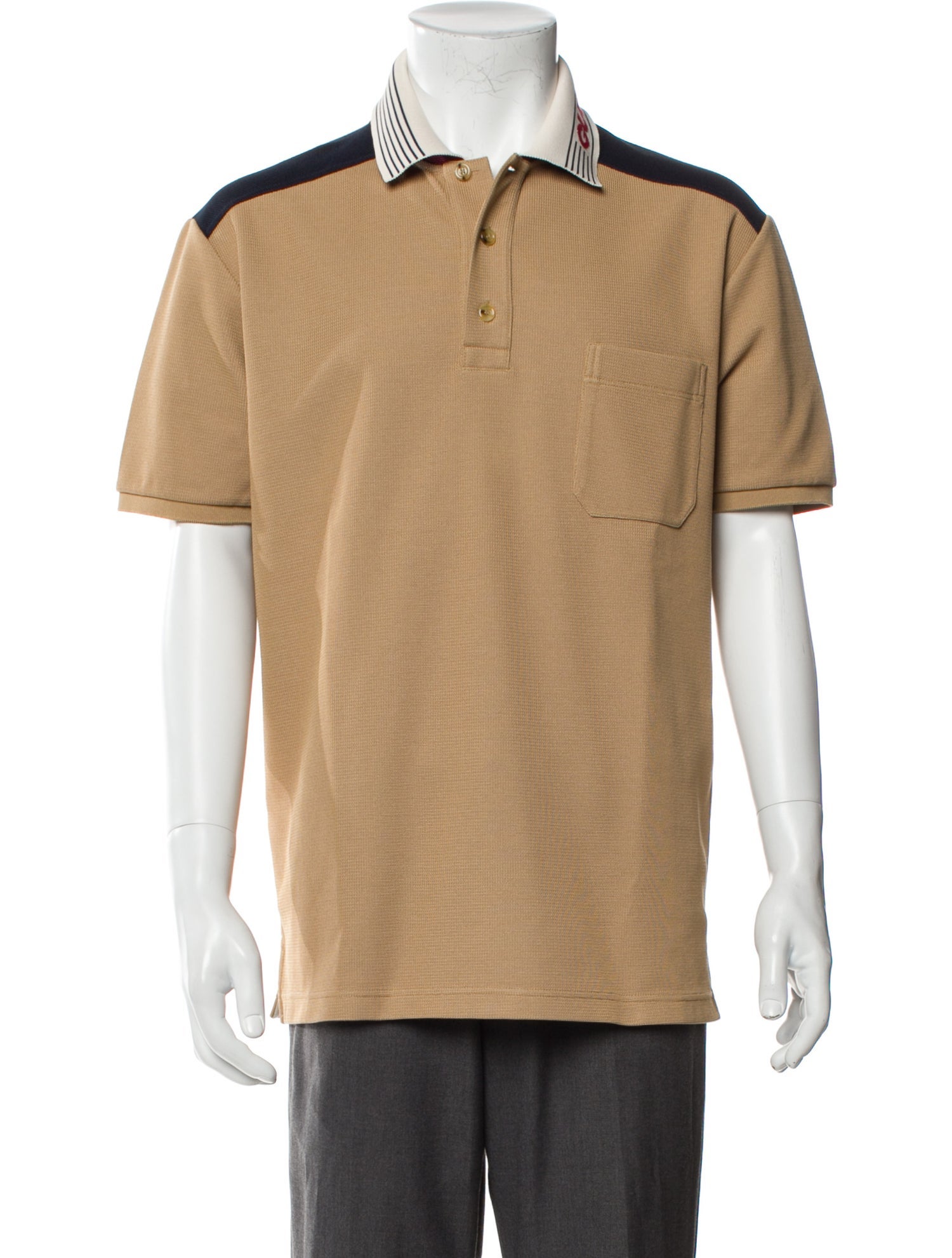Gucci Striped Collar Polo Shirt
