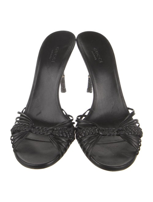 Gucci Bamboo Accent Leather Slides