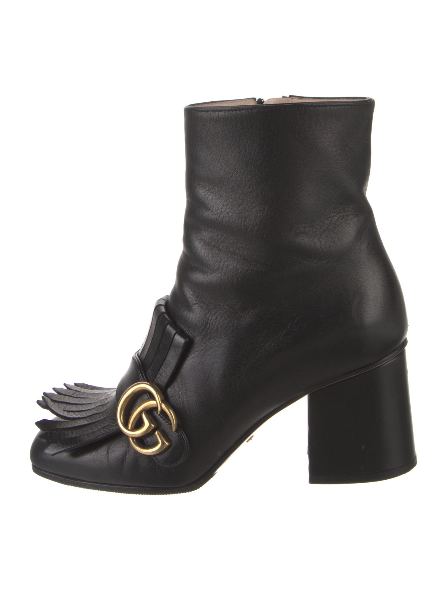 Gucci Double G Logo Leather Boots