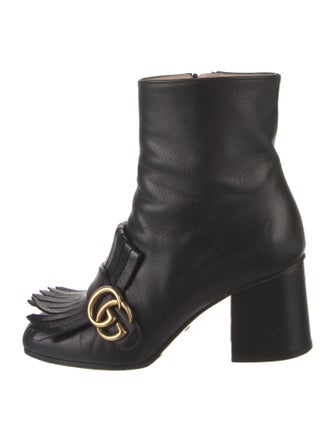 Gucci Double G Logo Leather Boots