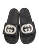 Gucci Leather Embroidered Accent Slides