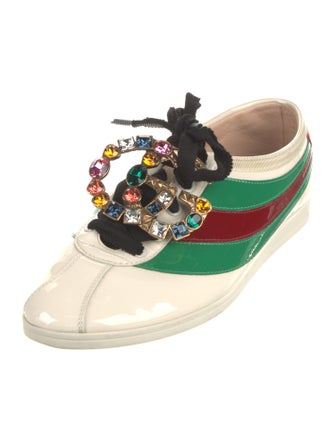 Gucci Web Accent Patent Leather Sneakers