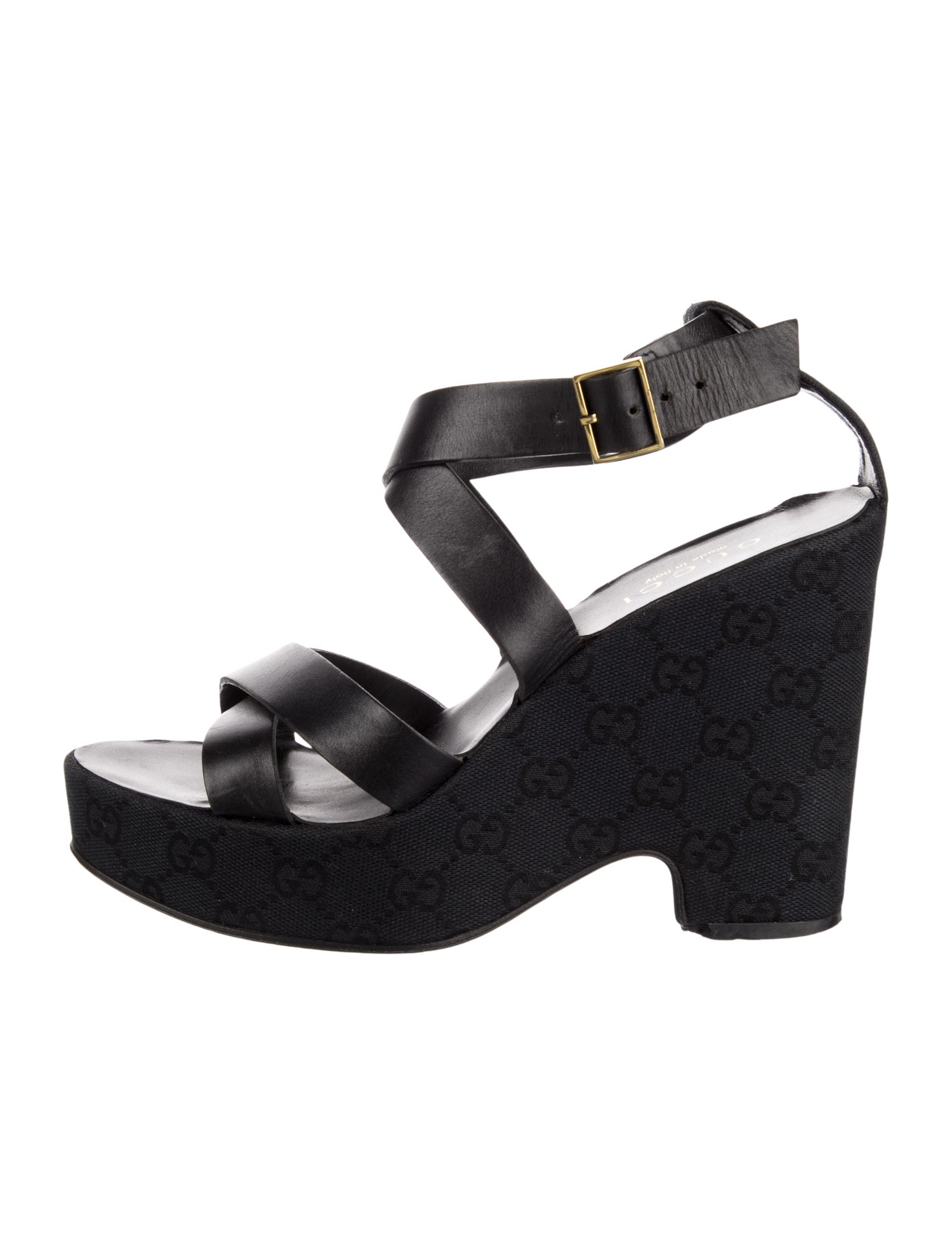 Gucci GG Canvas Leather Espadrilles