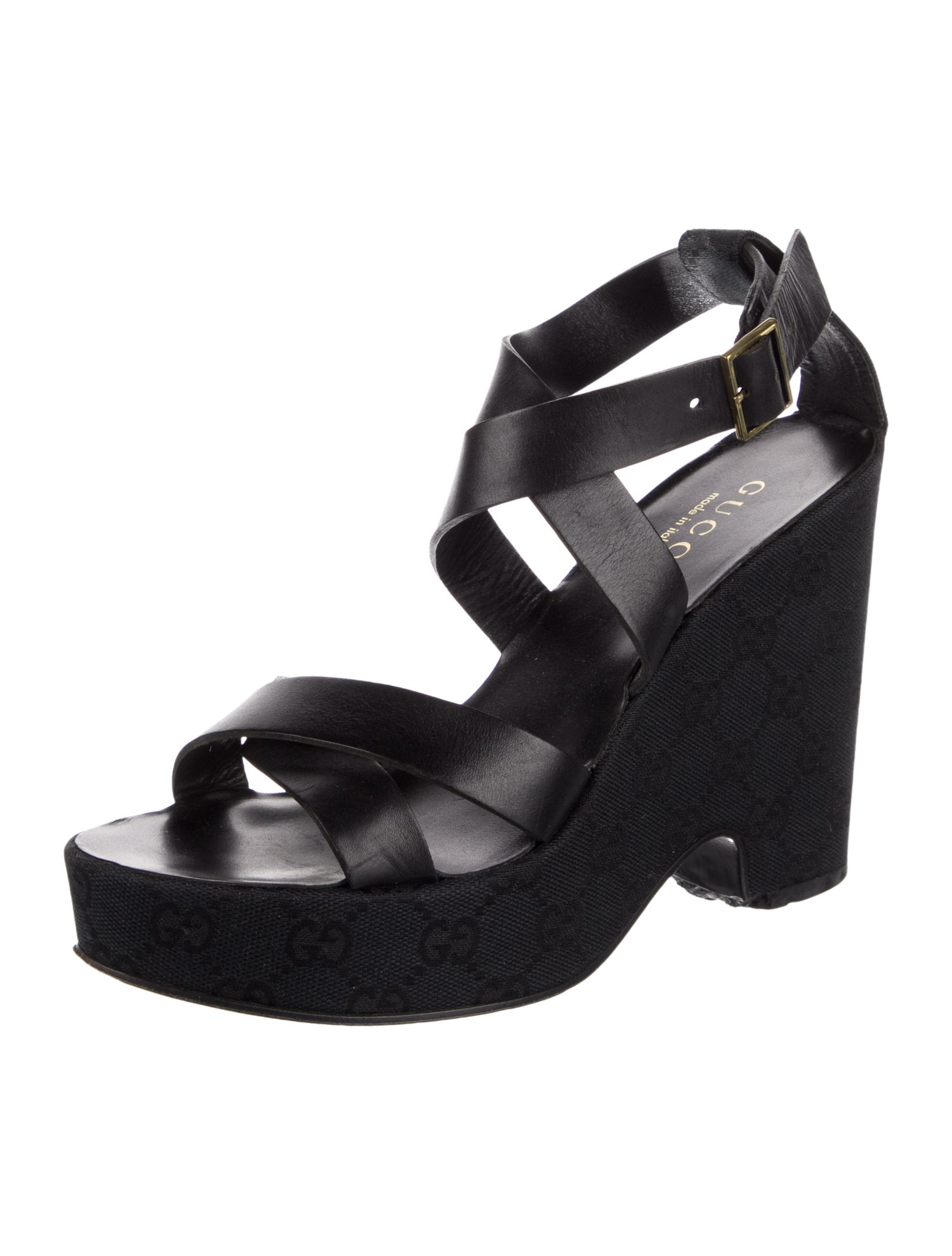 Gucci GG Canvas Leather Espadrilles