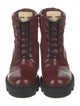 Gucci Web Accent Leather Lace-Up Boots