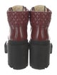 Gucci Web Accent Leather Lace-Up Boots