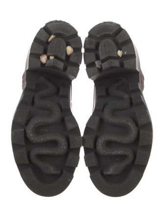 Gucci Web Accent Leather Lace-Up Boots