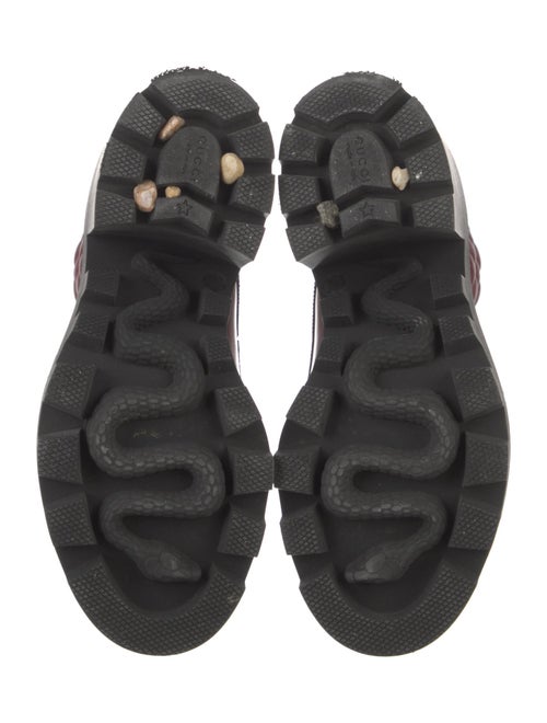 Gucci Web Accent Leather Lace-Up Boots