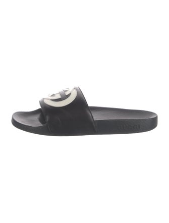 Gucci Interlocking G Logo Leather Slides