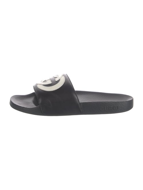 Gucci Interlocking G Logo Leather Slides