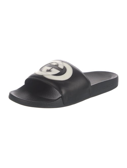 Gucci Interlocking G Logo Leather Slides