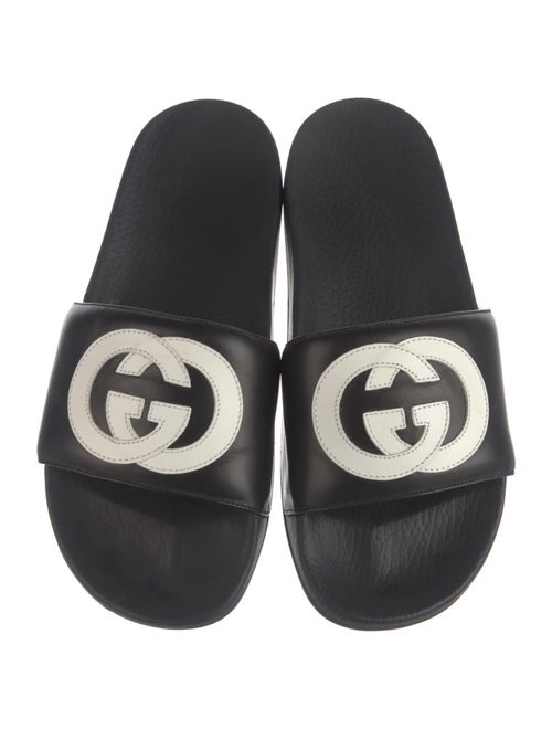 Gucci Interlocking G Logo Leather Slides