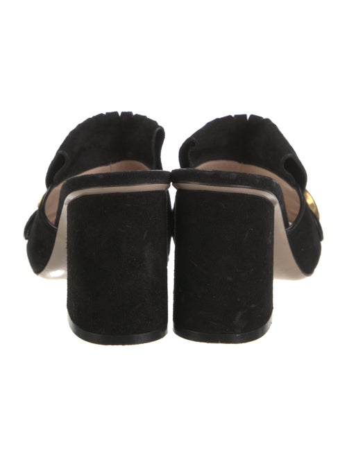 Gucci Double G Logo Suede Slides