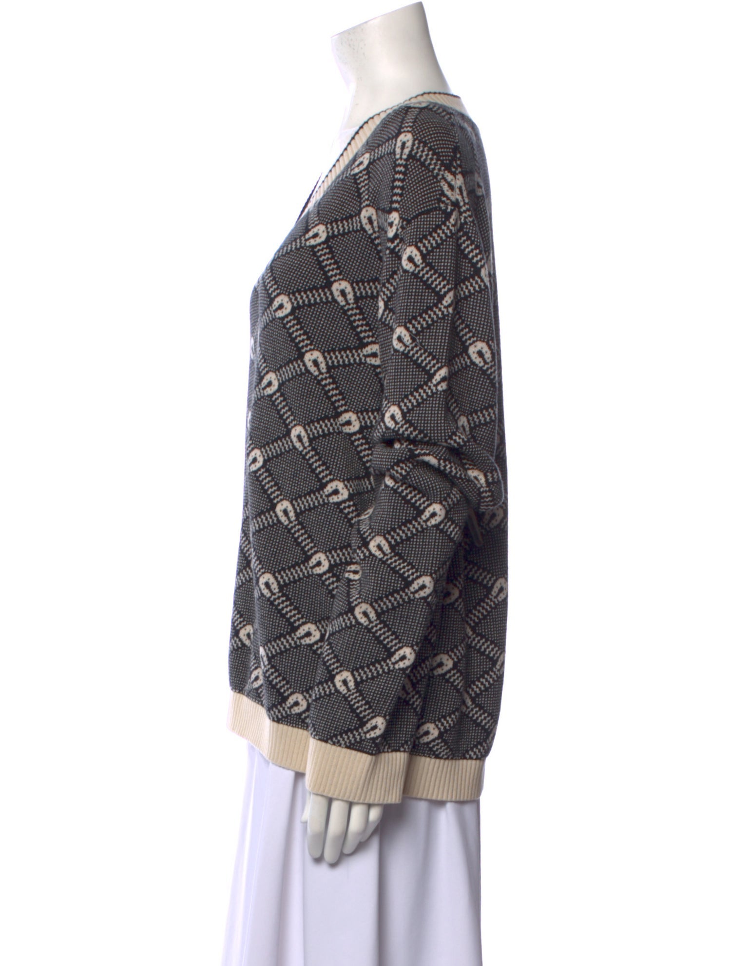 Gucci Printed V-Neck Sweater