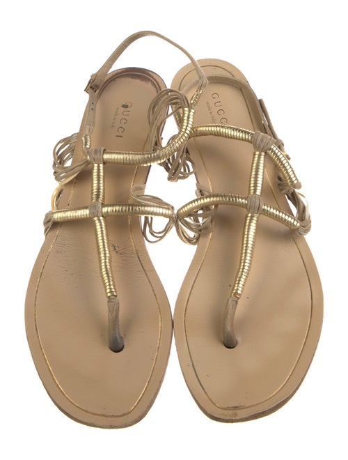 Gucci Leather T-Strap Sandals