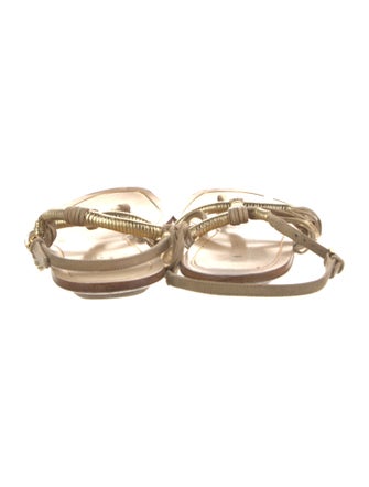 Gucci Leather T-Strap Sandals