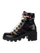 Gucci Sylvie Web Accent Leather Combat Boots