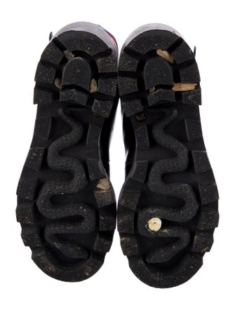 Gucci Sylvie Web Accent Leather Combat Boots