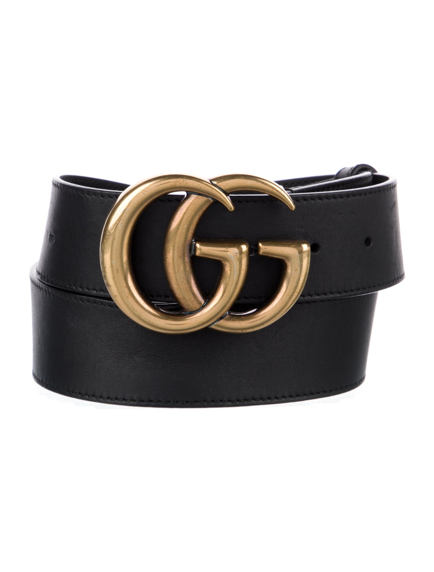 Gucci Double G Logo Leather Belt