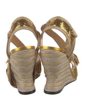 Gucci Sequins Bow Accents Espadrilles