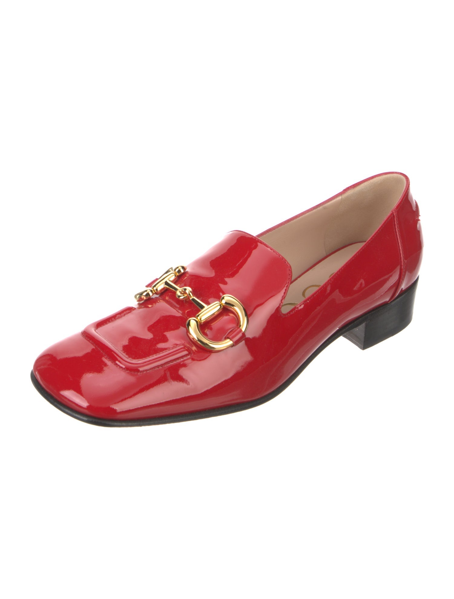 Gucci Horsebit Accent Patent Leather Loafers