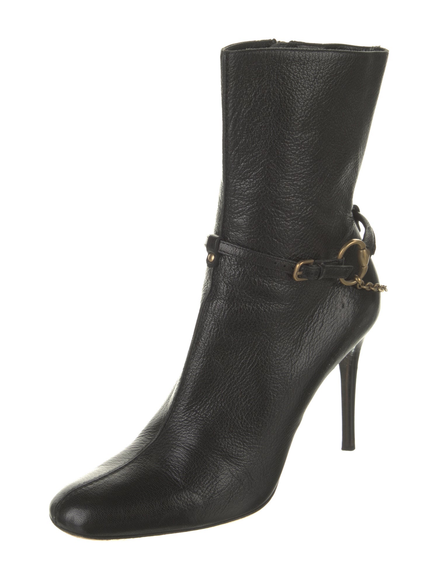 Gucci Horsebit Accent Leather Boots