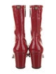 Gucci Feline Head Accent Patent Leather Sock Boots